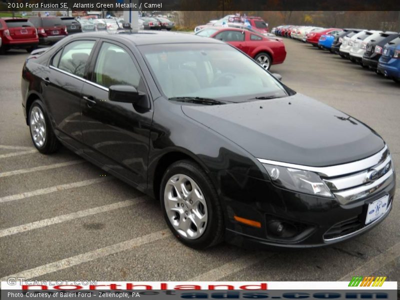 Atlantis Green Metallic / Camel 2010 Ford Fusion SE