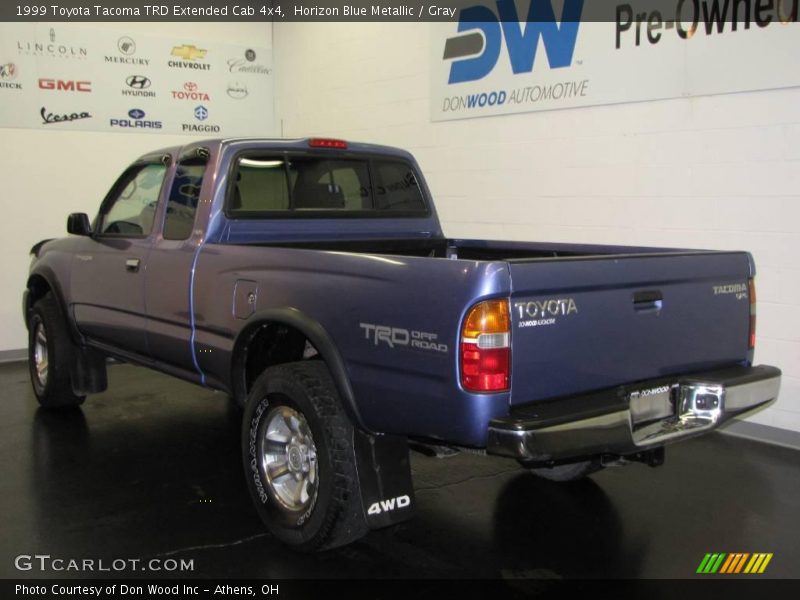 Horizon Blue Metallic / Gray 1999 Toyota Tacoma TRD Extended Cab 4x4
