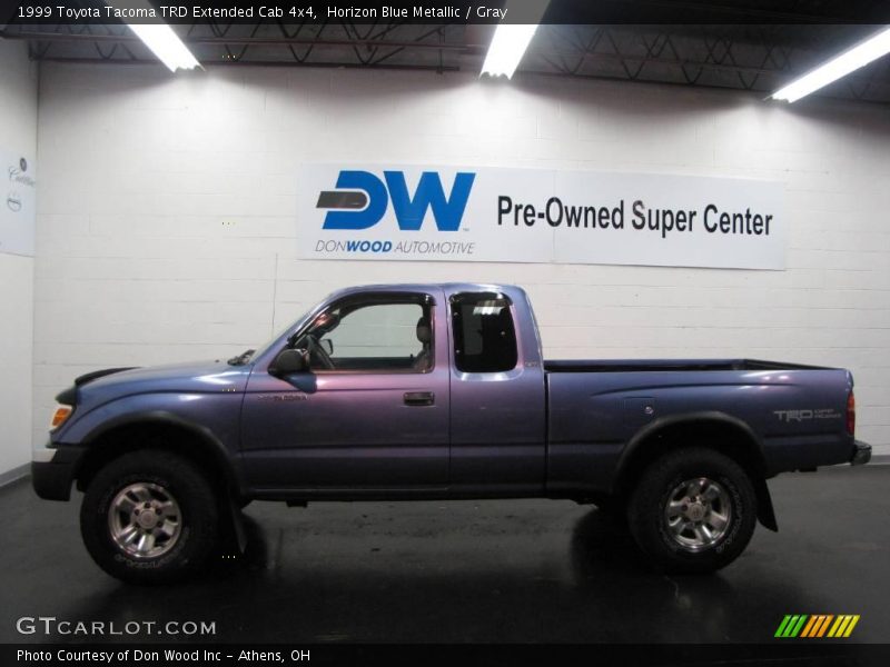 Horizon Blue Metallic / Gray 1999 Toyota Tacoma TRD Extended Cab 4x4