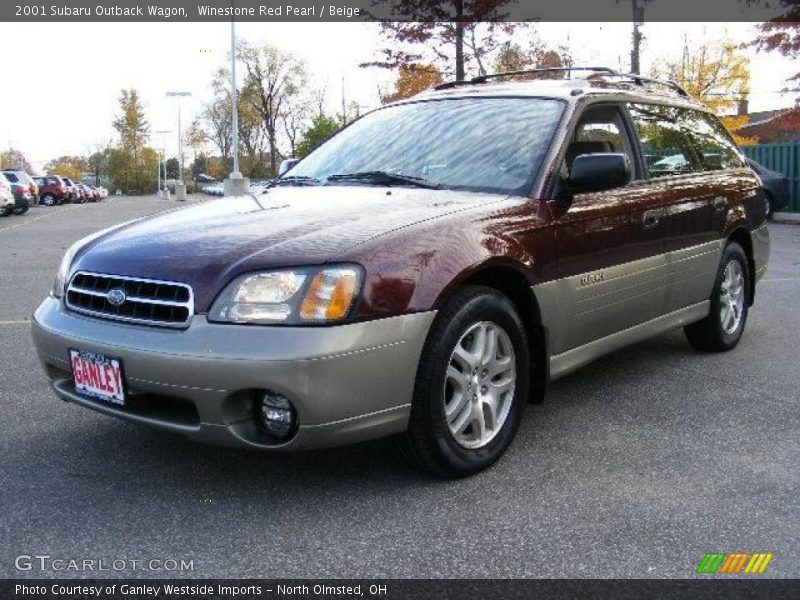 Winestone Red Pearl / Beige 2001 Subaru Outback Wagon