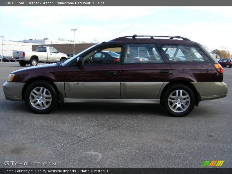 Winestone Red Pearl / Beige 2001 Subaru Outback Wagon