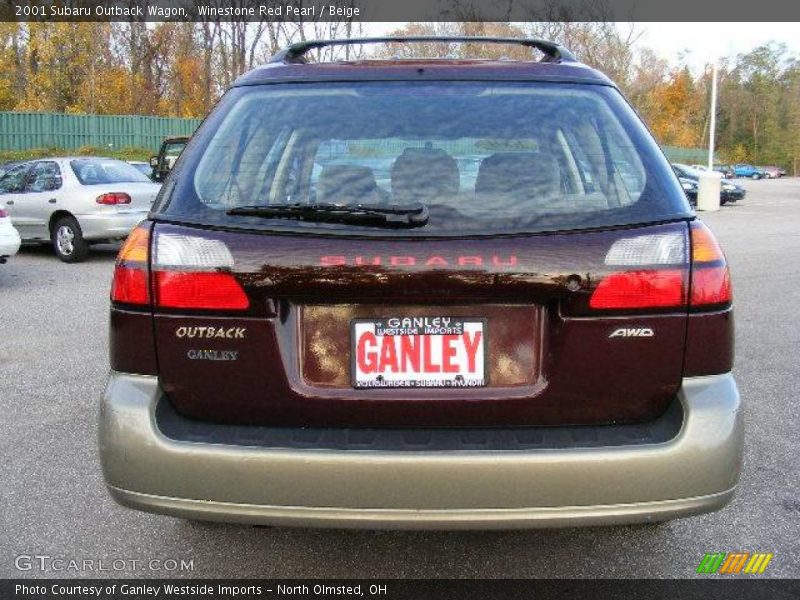 Winestone Red Pearl / Beige 2001 Subaru Outback Wagon