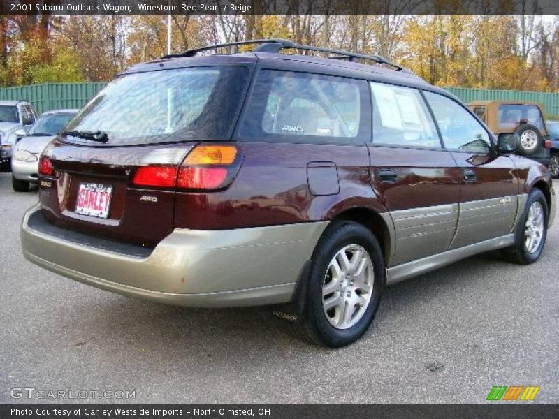 Winestone Red Pearl / Beige 2001 Subaru Outback Wagon