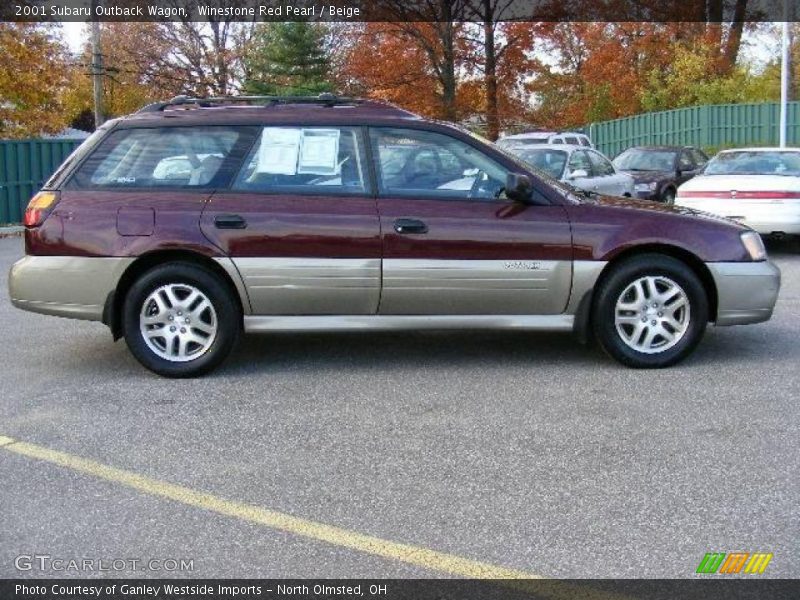 Winestone Red Pearl / Beige 2001 Subaru Outback Wagon