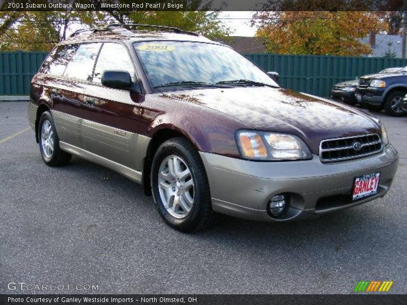 Winestone Red Pearl / Beige 2001 Subaru Outback Wagon