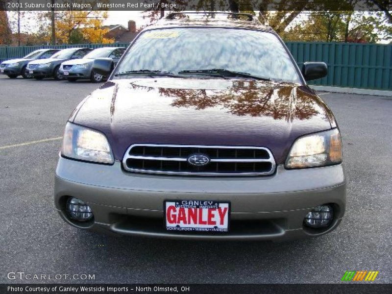 Winestone Red Pearl / Beige 2001 Subaru Outback Wagon