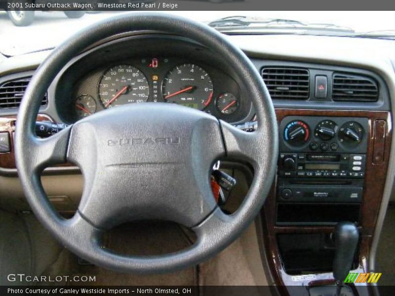 Winestone Red Pearl / Beige 2001 Subaru Outback Wagon
