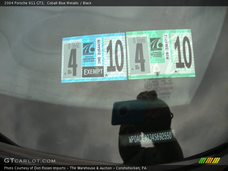 Cobalt Blue Metallic / Black 2004 Porsche 911 GT3