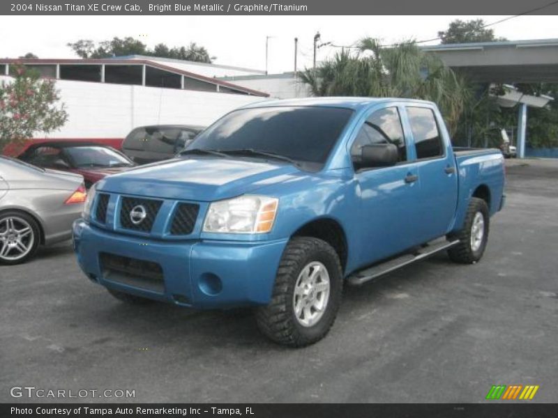 Bright Blue Metallic / Graphite/Titanium 2004 Nissan Titan XE Crew Cab