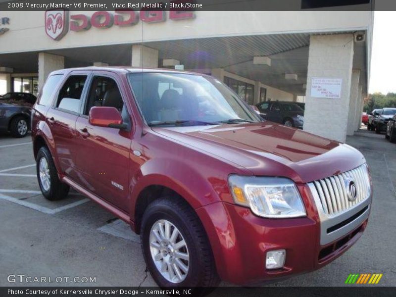 Vivid Red Metallic / Black/Stone 2008 Mercury Mariner V6 Premier