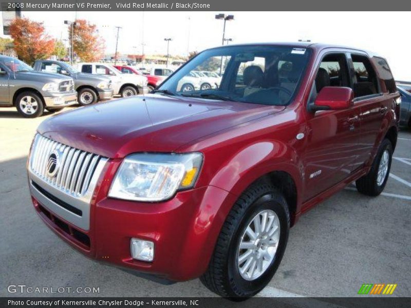 Vivid Red Metallic / Black/Stone 2008 Mercury Mariner V6 Premier