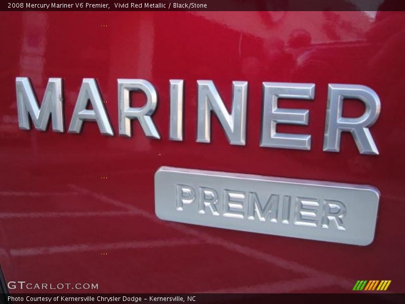 Vivid Red Metallic / Black/Stone 2008 Mercury Mariner V6 Premier