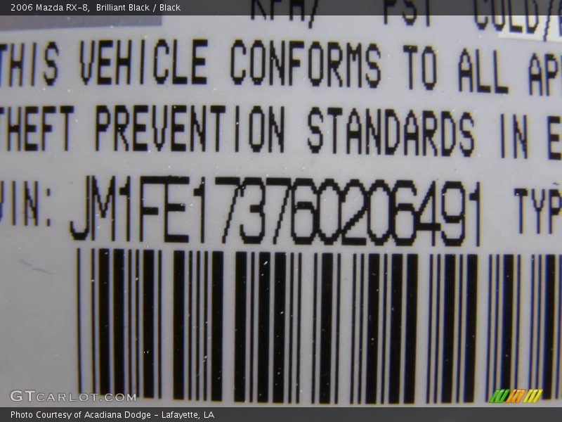 Brilliant Black / Black 2006 Mazda RX-8