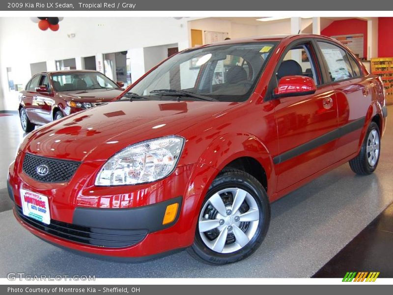 Tropical Red / Gray 2009 Kia Rio LX Sedan