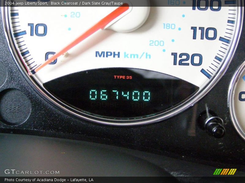 Black Clearcoat / Dark Slate Gray/Taupe 2004 Jeep Liberty Sport