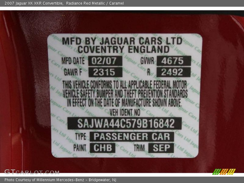 Radiance Red Metallic / Caramel 2007 Jaguar XK XKR Convertible