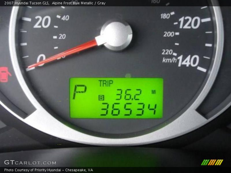 Alpine Frost Blue Metallic / Gray 2007 Hyundai Tucson GLS