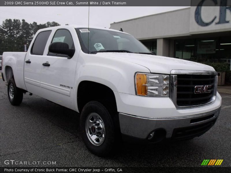 Summit White / Dark Titanium 2009 GMC Sierra 2500HD SLE Crew Cab