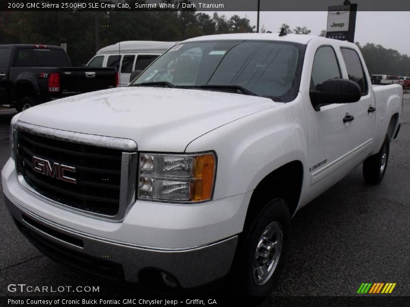 Summit White / Dark Titanium 2009 GMC Sierra 2500HD SLE Crew Cab