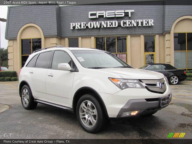 Aspen White Pearl / Taupe 2007 Acura MDX Sport