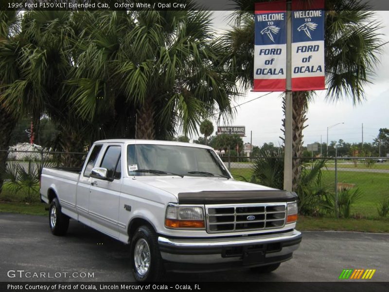 Oxford White / Opal Grey 1996 Ford F150 XLT Extended Cab