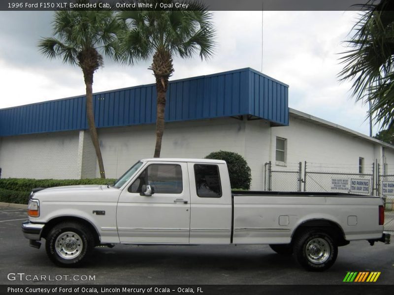 Oxford White / Opal Grey 1996 Ford F150 XLT Extended Cab