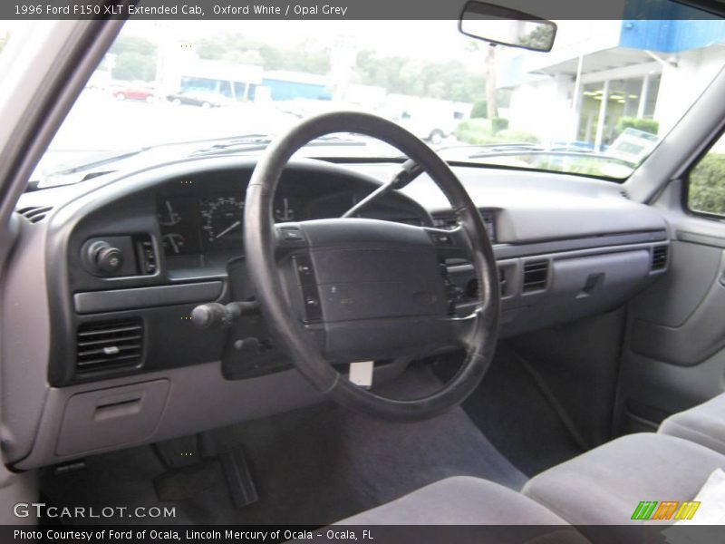 Oxford White / Opal Grey 1996 Ford F150 XLT Extended Cab