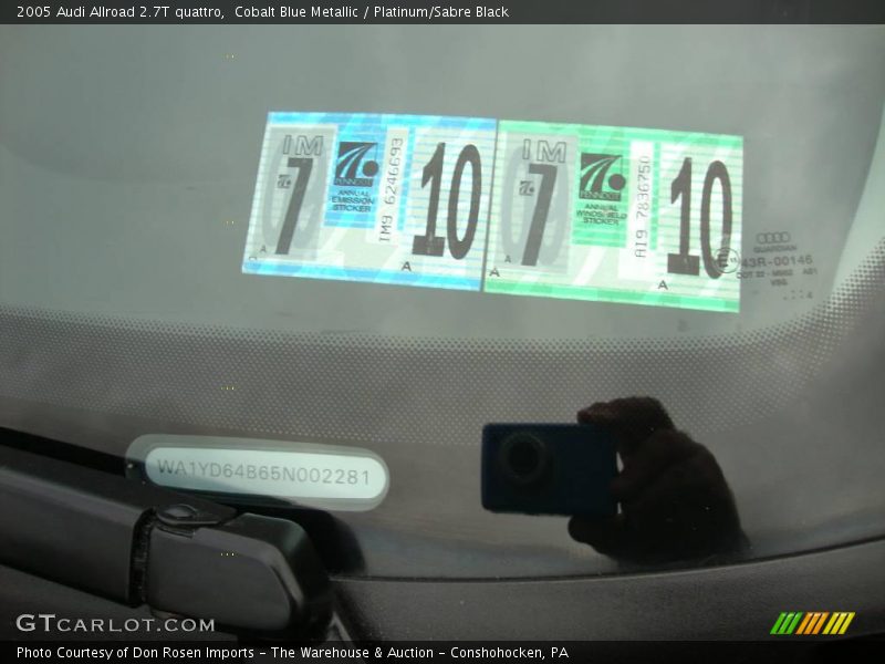 Cobalt Blue Metallic / Platinum/Sabre Black 2005 Audi Allroad 2.7T quattro