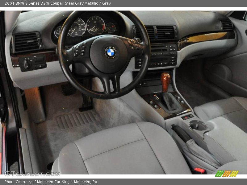Steel Grey Metallic / Grey 2001 BMW 3 Series 330i Coupe