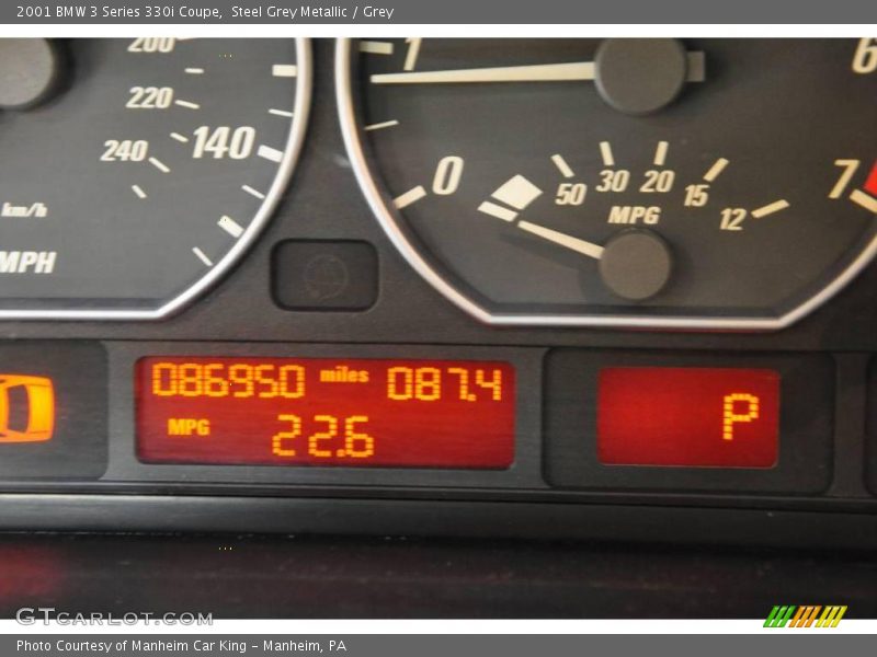 Steel Grey Metallic / Grey 2001 BMW 3 Series 330i Coupe
