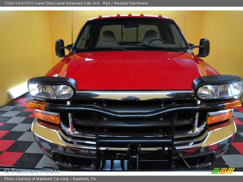 Red / Medium Parchment 2000 Ford F350 Super Duty Lariat Extended Cab 4x4