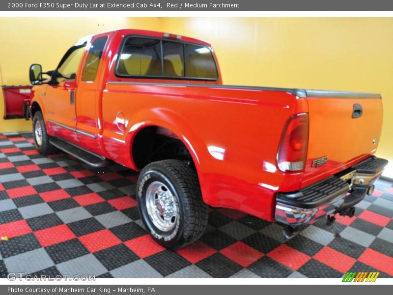 Red / Medium Parchment 2000 Ford F350 Super Duty Lariat Extended Cab 4x4