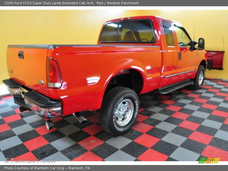 Red / Medium Parchment 2000 Ford F350 Super Duty Lariat Extended Cab 4x4