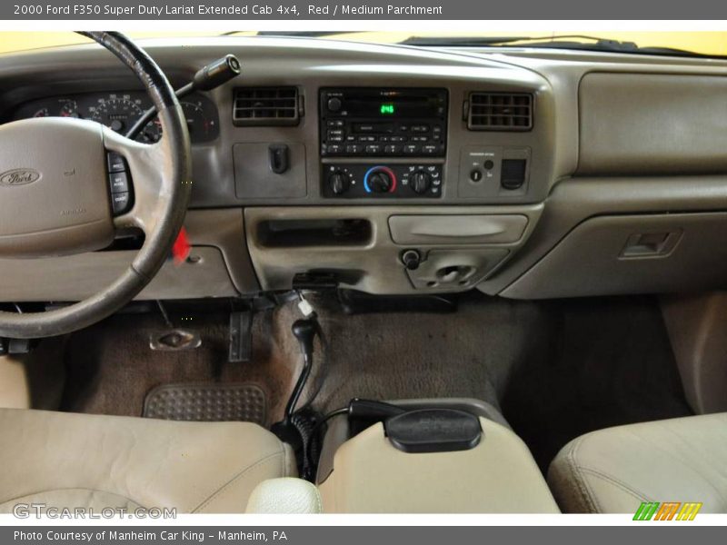 Red / Medium Parchment 2000 Ford F350 Super Duty Lariat Extended Cab 4x4