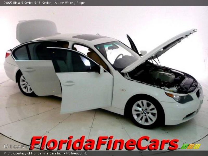 Alpine White / Beige 2005 BMW 5 Series 545i Sedan
