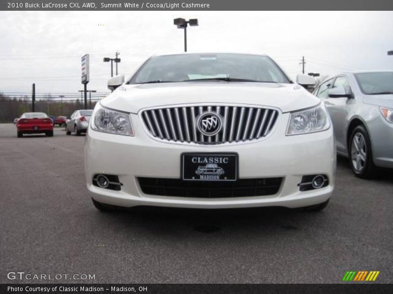 Summit White / Cocoa/Light Cashmere 2010 Buick LaCrosse CXL AWD