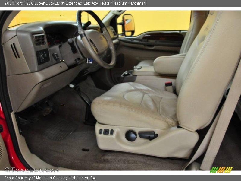 Red / Medium Parchment 2000 Ford F350 Super Duty Lariat Extended Cab 4x4