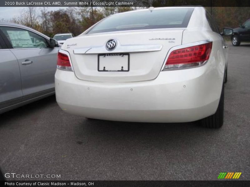 Summit White / Cocoa/Light Cashmere 2010 Buick LaCrosse CXL AWD