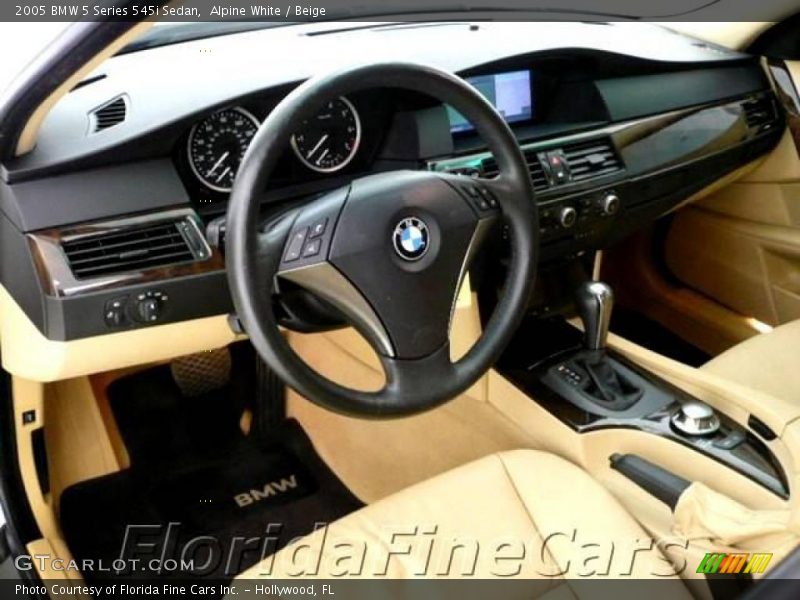 Alpine White / Beige 2005 BMW 5 Series 545i Sedan