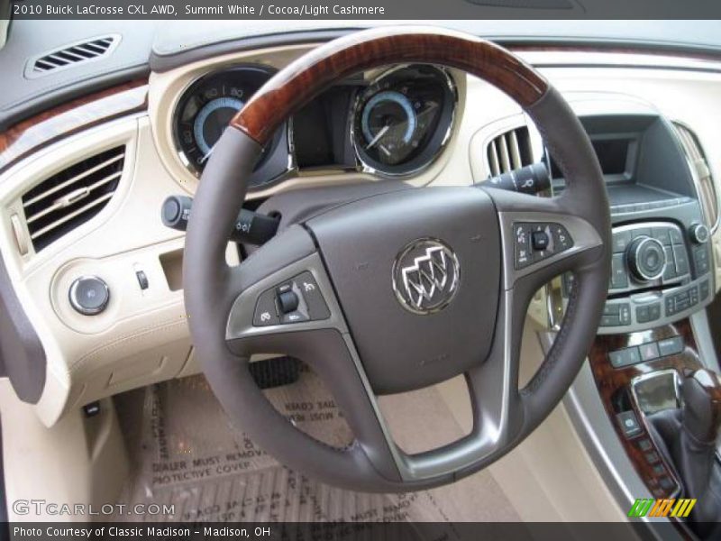 Summit White / Cocoa/Light Cashmere 2010 Buick LaCrosse CXL AWD
