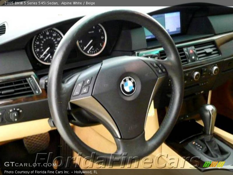 Alpine White / Beige 2005 BMW 5 Series 545i Sedan