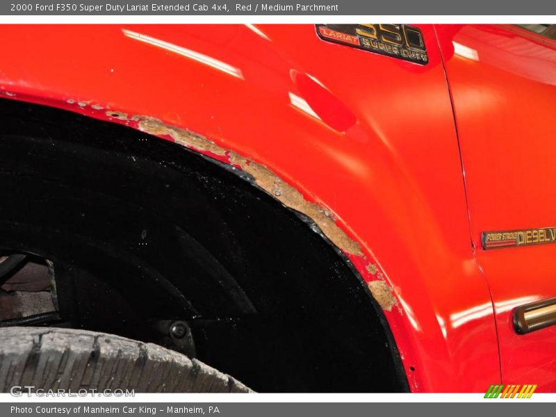 Red / Medium Parchment 2000 Ford F350 Super Duty Lariat Extended Cab 4x4
