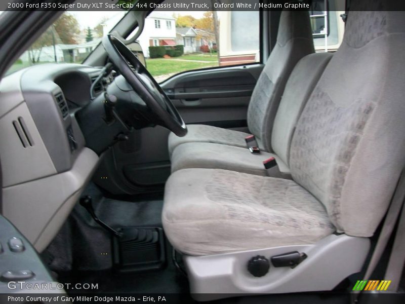 Oxford White / Medium Graphite 2000 Ford F350 Super Duty XLT SuperCab 4x4 Chassis Utility Truck
