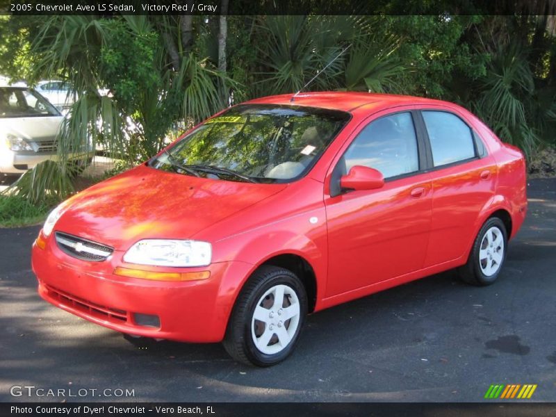Victory Red / Gray 2005 Chevrolet Aveo LS Sedan