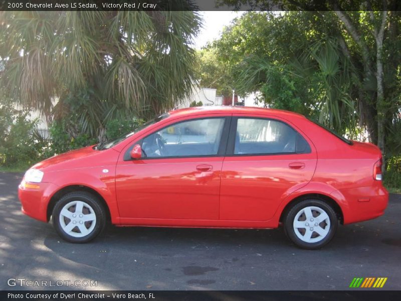 Victory Red / Gray 2005 Chevrolet Aveo LS Sedan