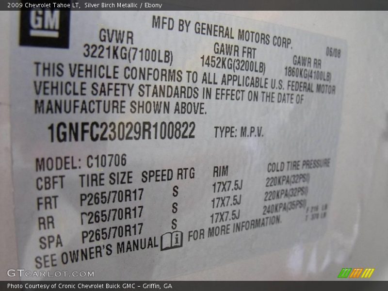 Silver Birch Metallic / Ebony 2009 Chevrolet Tahoe LT