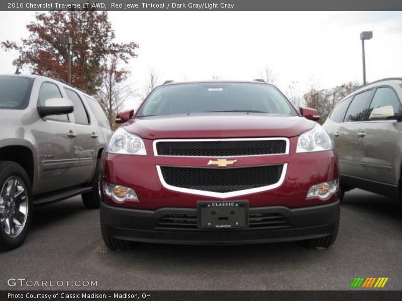 Red Jewel Tintcoat / Dark Gray/Light Gray 2010 Chevrolet Traverse LT AWD