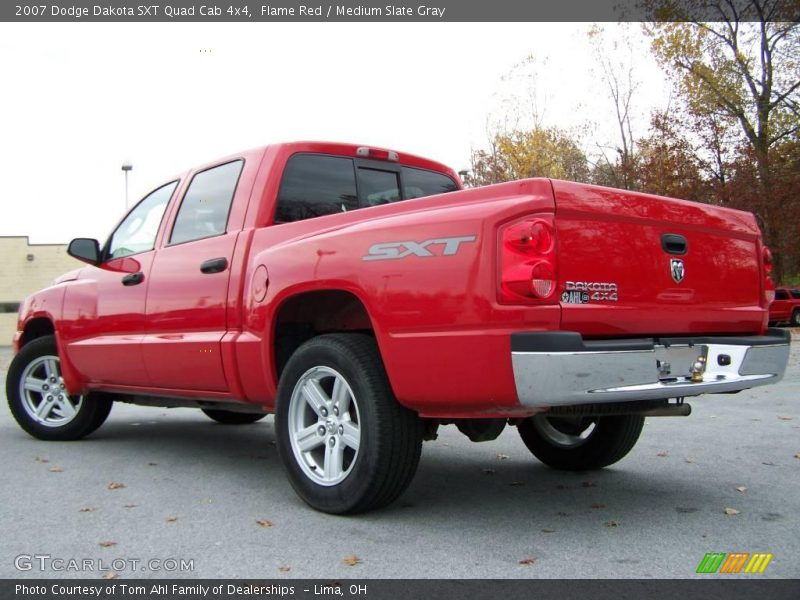 Flame Red / Medium Slate Gray 2007 Dodge Dakota SXT Quad Cab 4x4