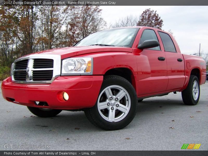 Flame Red / Medium Slate Gray 2007 Dodge Dakota SXT Quad Cab 4x4