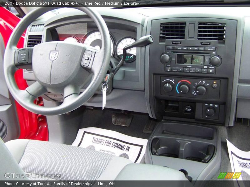 Flame Red / Medium Slate Gray 2007 Dodge Dakota SXT Quad Cab 4x4